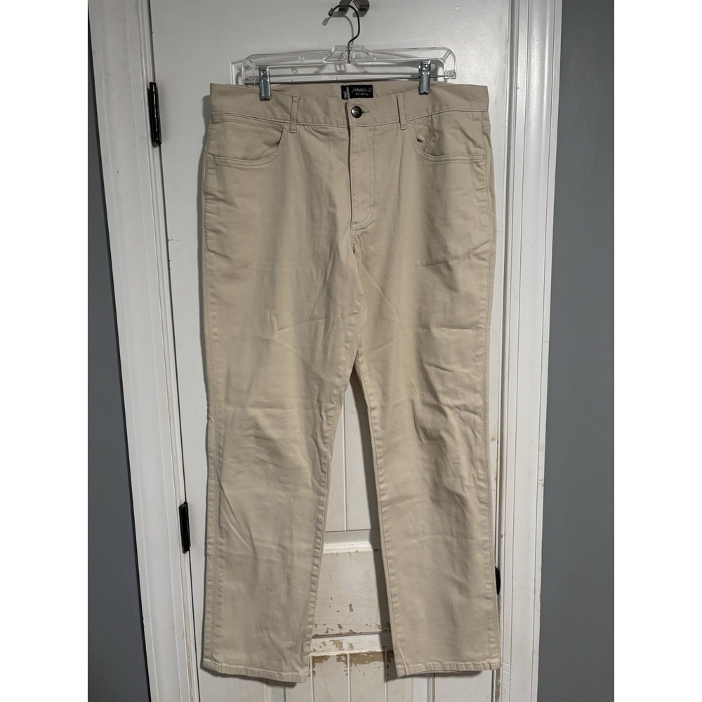 Johnnie O Pants Mens 36 Beige Denim Jeans Pocket Preppy Casual Comfort 36x34